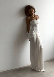 Strapless Twisted Fitted Maxi Dress