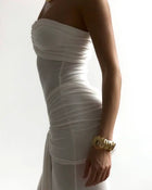 Strapless Twisted Fitted Maxi Dress