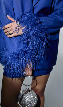 Single Breasted Buttons And Feathers Jacket