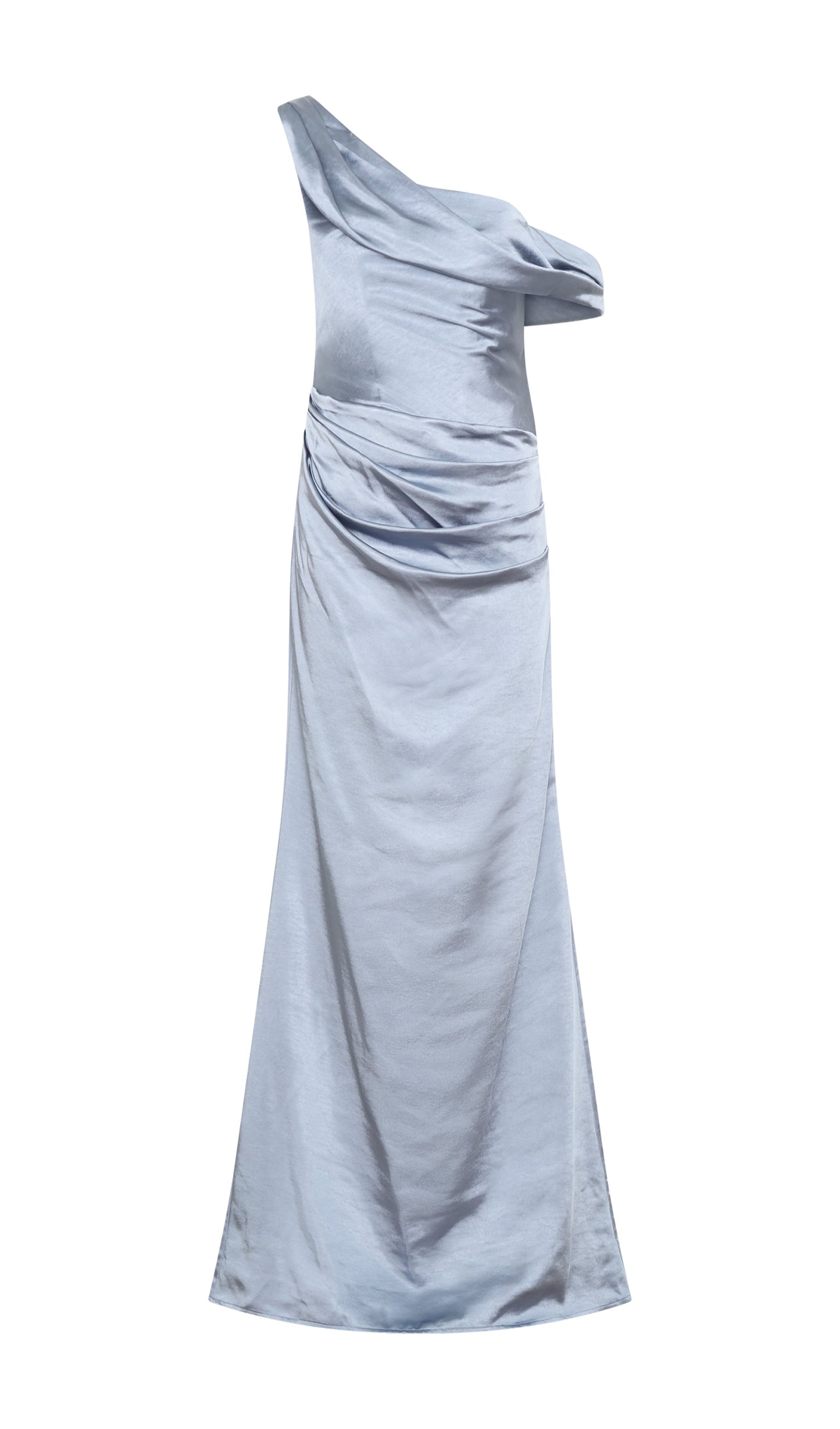 Off Shoulder Satin Maxi Dress