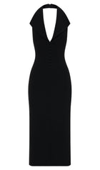 Crepe Halter Midi Dress