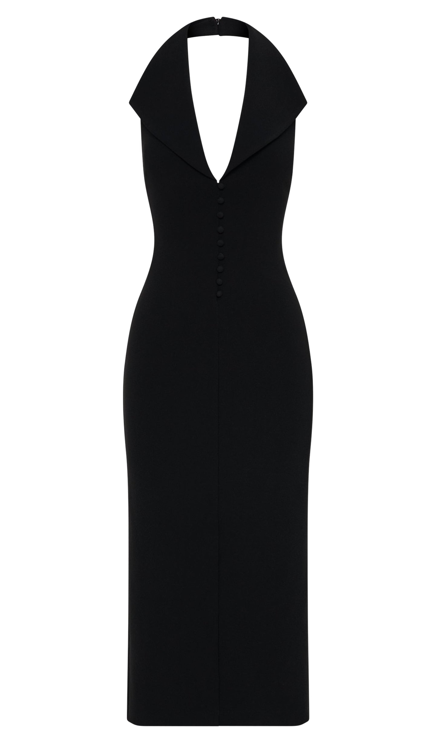 Crepe Halter Midi Dress