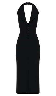 Crepe Halter Midi Dress