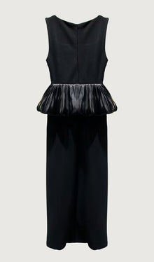 Ruffle Hem Slit Midi Dress