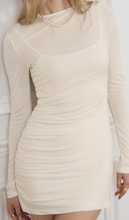 Jersey Pleated Mini Dress