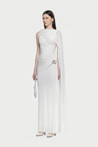 Asymmetrical Draped One-Shoulder Sleeveless Bodycon Dress