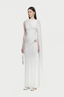 Asymmetrical Draped One-Shoulder Sleeveless Bodycon Dress