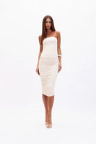 Convertible Ruched Top and Strapless Ruched Dress Set
