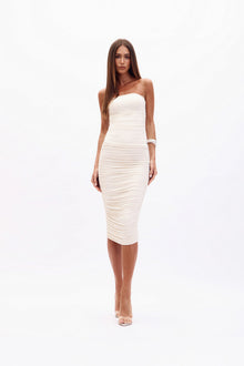 Convertible Ruched Top and Strapless Ruched Dress Set