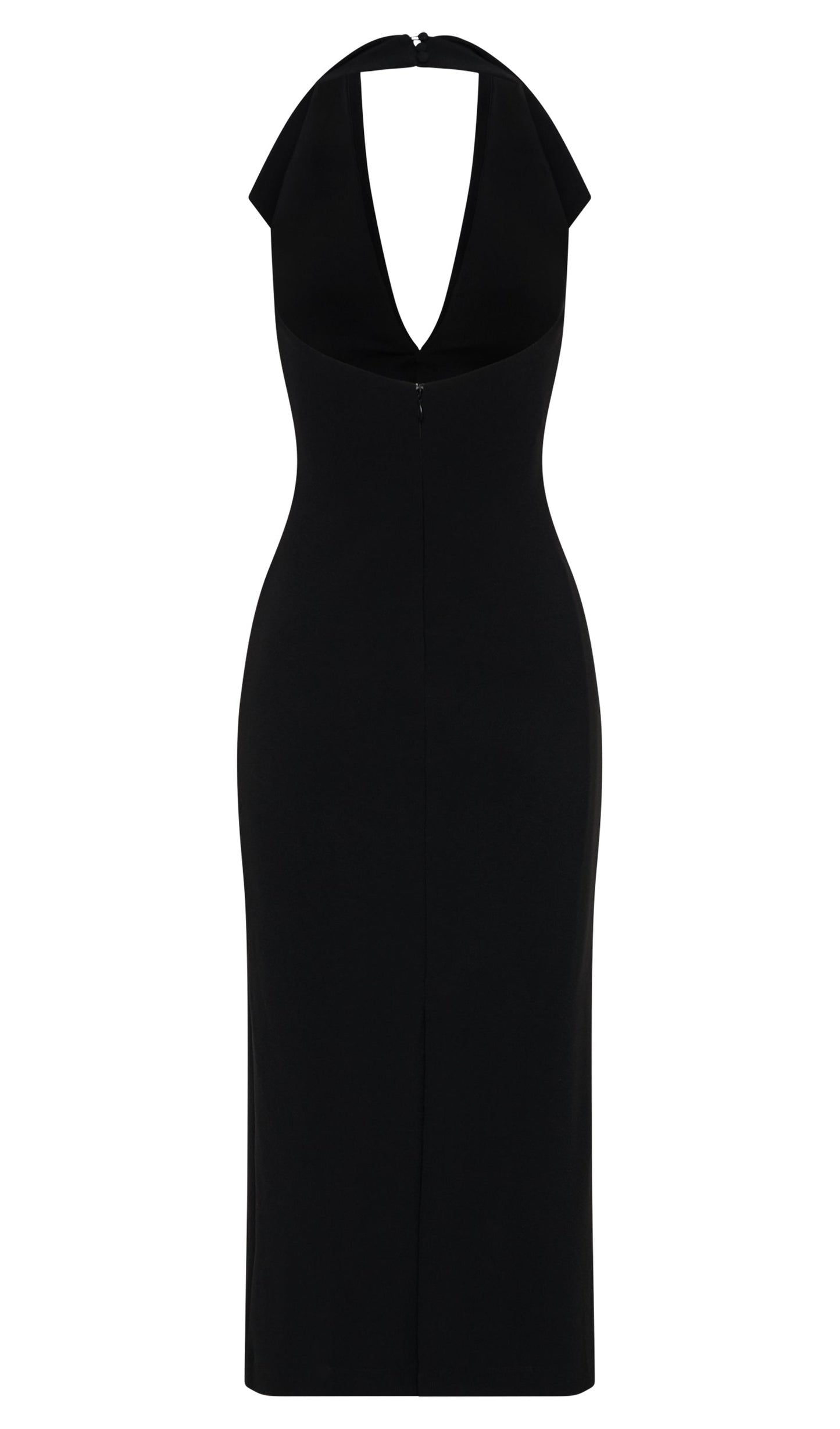 Crepe Halter Midi Dress