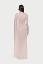 Asymmetrical Draped One-Shoulder Long-Sleeve Bodycon Dress