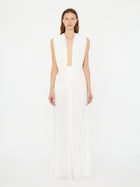 Plunge V-Neck Hooded with Draped Twist-Knot Waist Dress