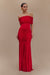Caspian Slinky And Mesh Off Shoulder Maxi Dress