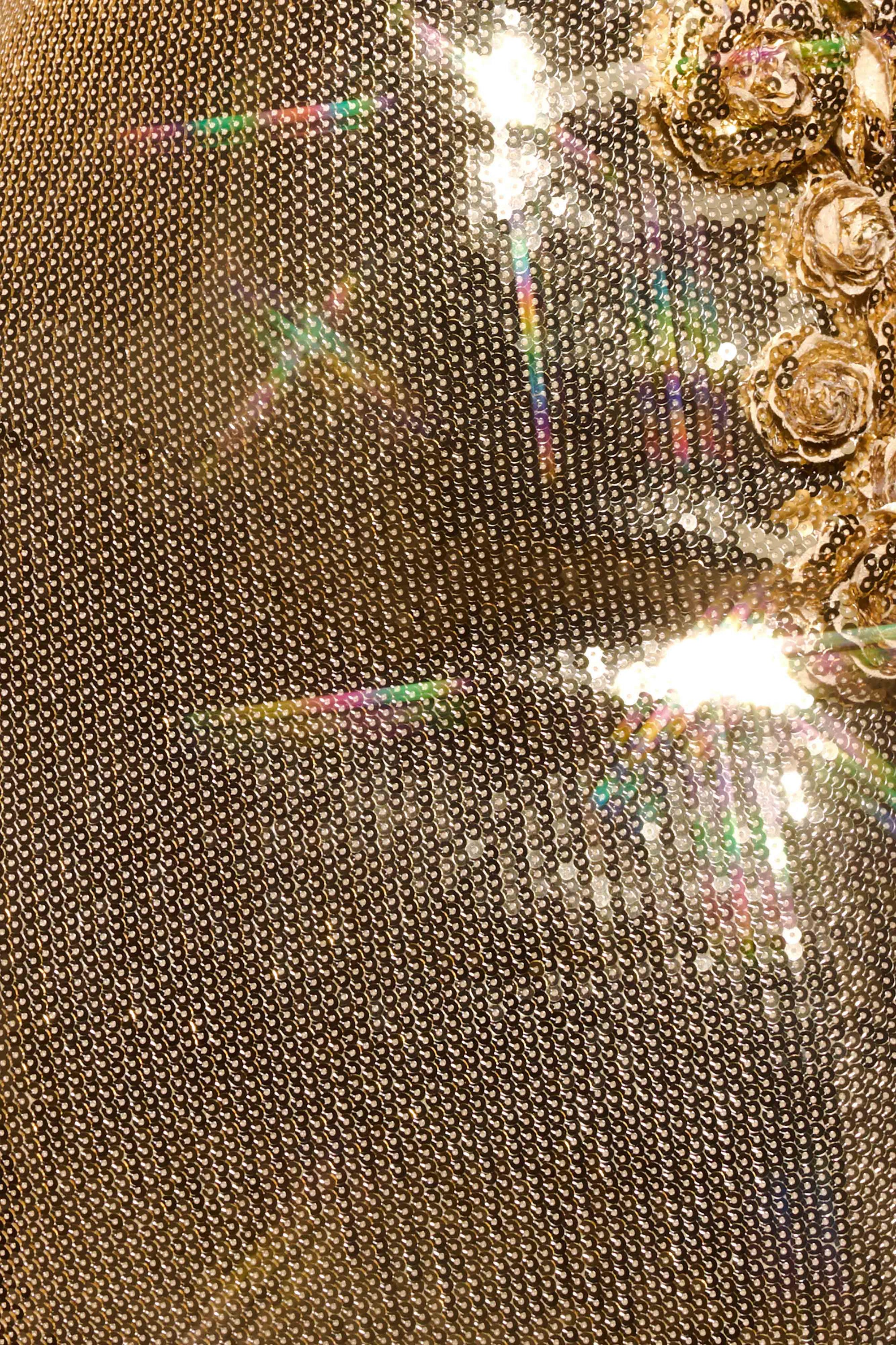 Cassia Strapless Sequin Rose Midi Dress