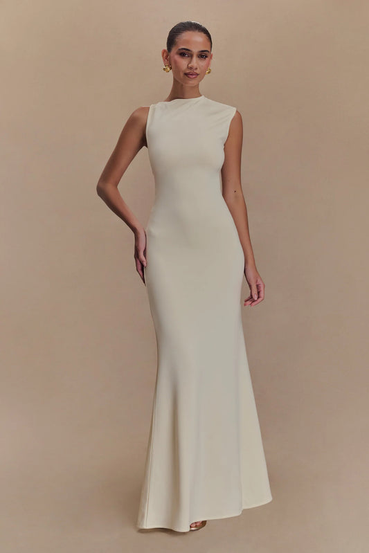 Scuba Jersey Cut Out Maxi Dress