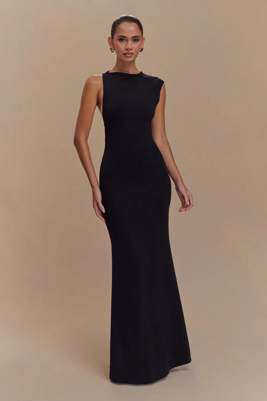 Scuba Jersey Cut Out Maxi Dress