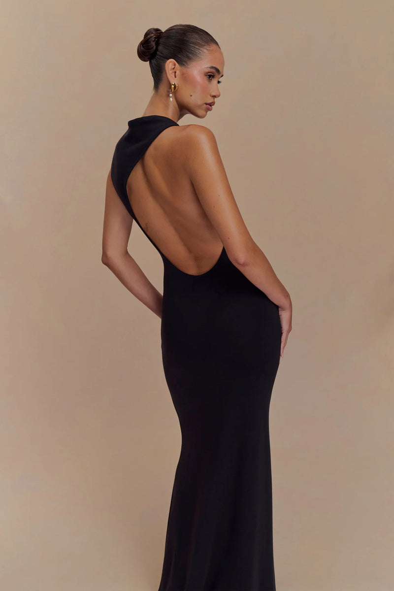 Scuba Jersey Cut Out Maxi Dress