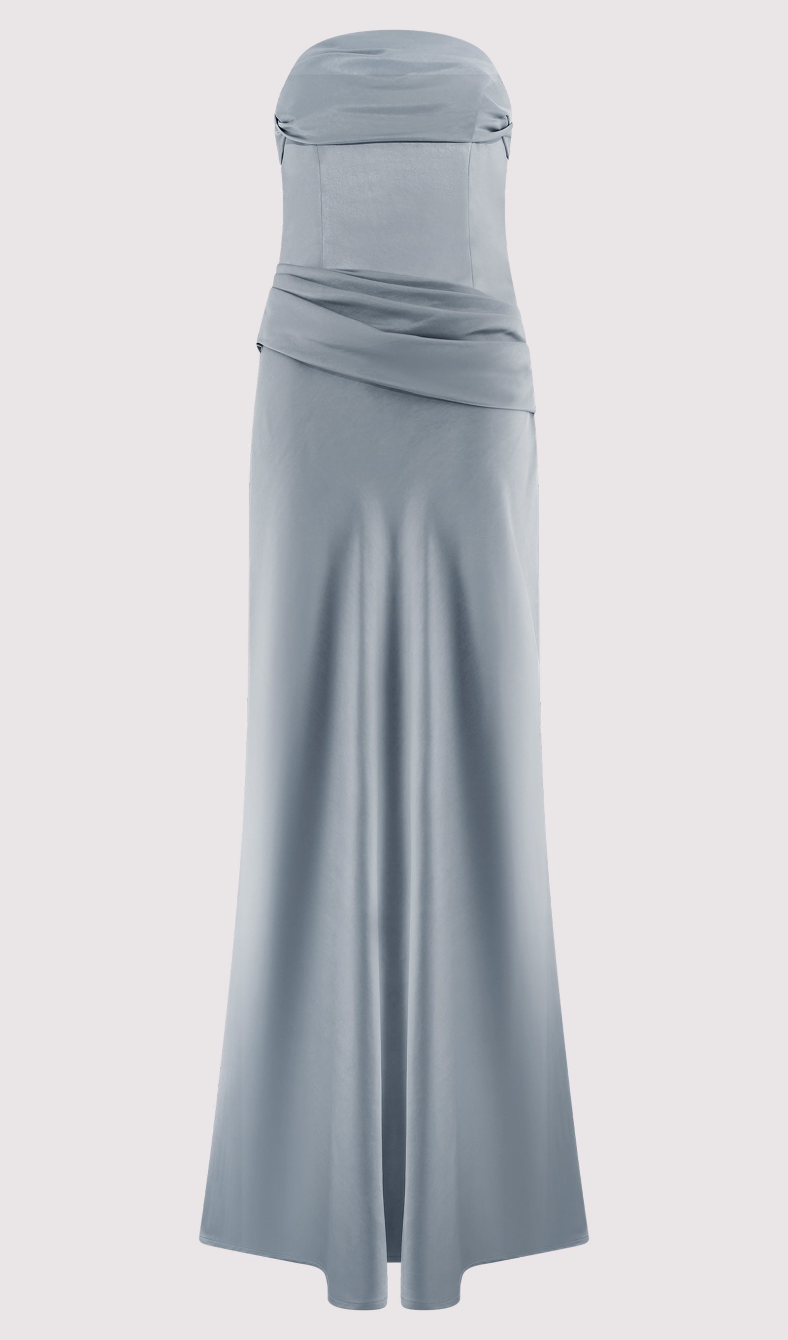 Strapless Satin Maxi Dress