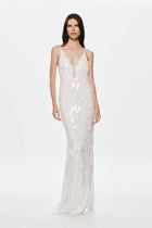 Spaghetti Strap Deep-V Sequin Dress