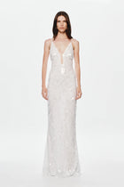 Spaghetti Strap Deep-V Sequin Dress