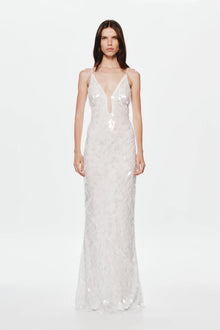 Spaghetti Strap Deep-V Sequin Dress