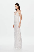 Spaghetti Strap Deep-V Sequin Dress