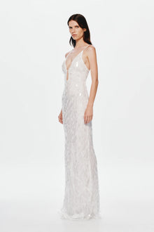 Spaghetti Strap Deep-V Sequin Dress