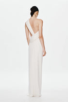 One-Shoulder Cross-Cutout Waist Grecian Dress