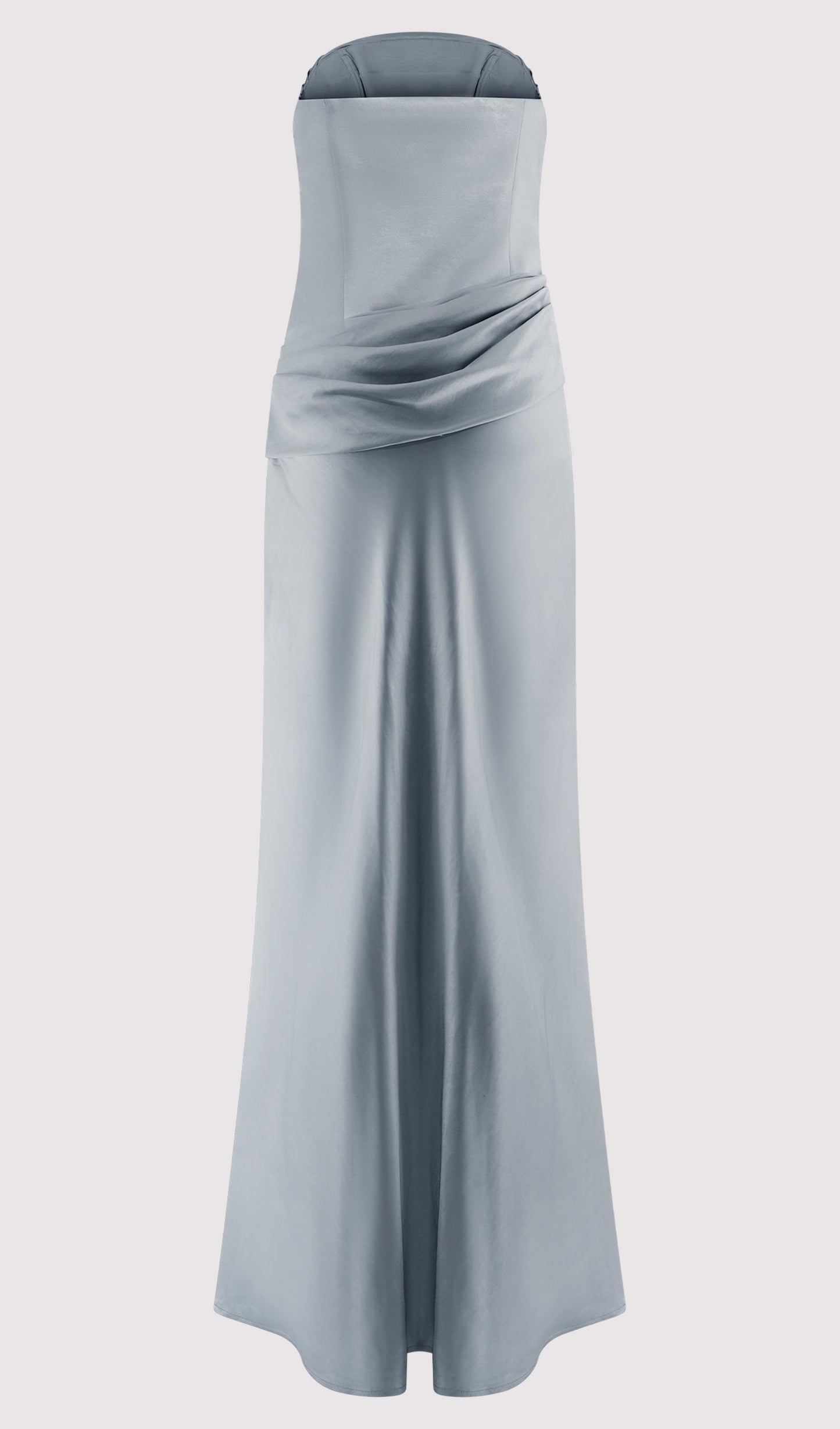 Strapless Satin Maxi Dress
