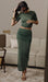 Short Sleeved Jersey Midi Skirt Sets