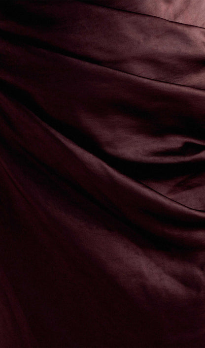Off Shoulder Satin Maxi Dress
