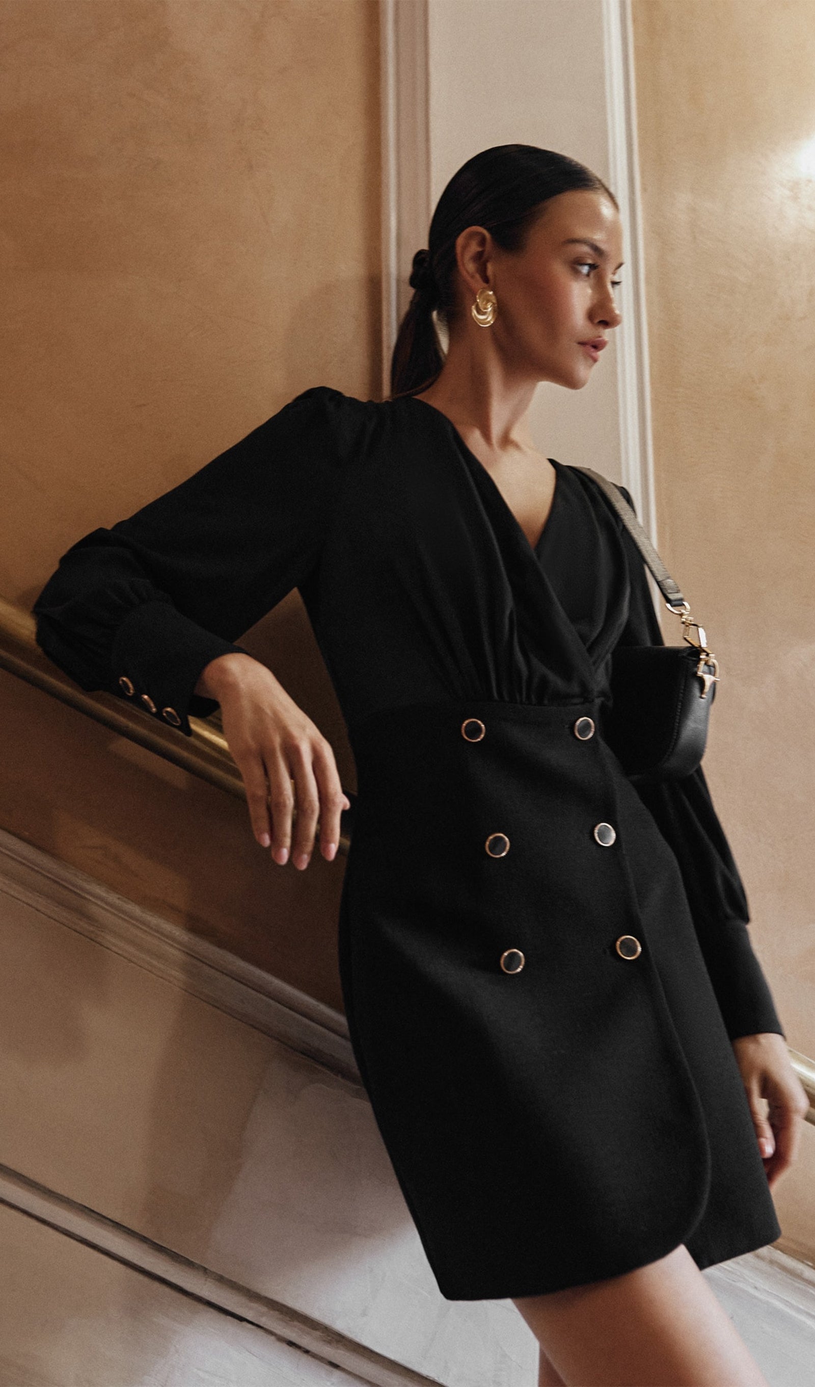 Combo With Wrap Bodice Mini Dress