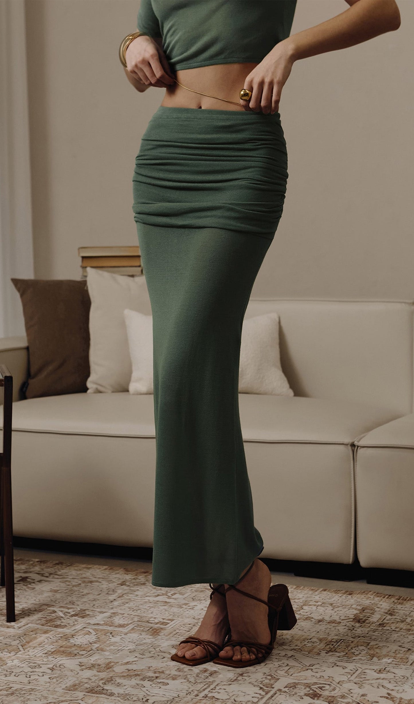 Short Sleeved Jersey Midi Skirt Sets