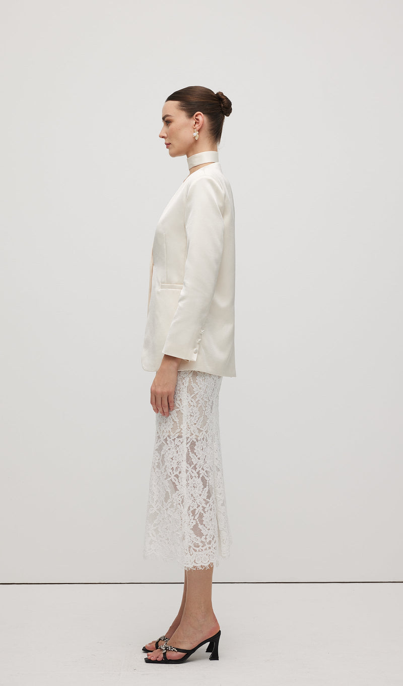 Lace Bodycon Midi Skirt