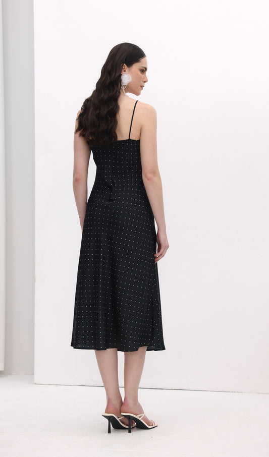 Polka Dot Slip Midi Dress