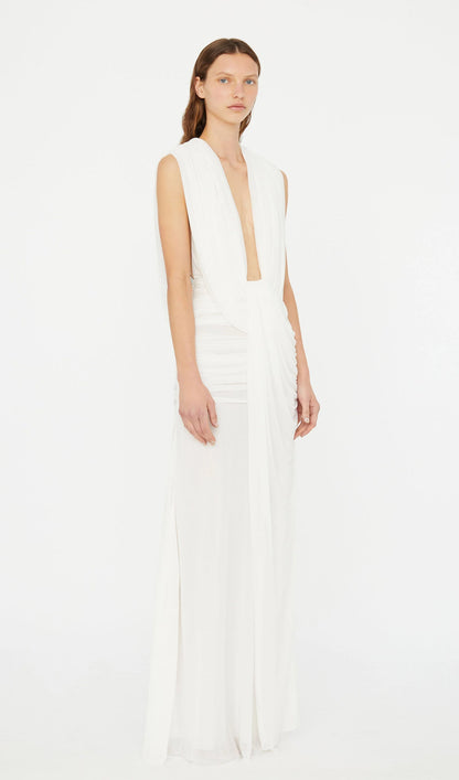 Ripple Drape Maxi Dress