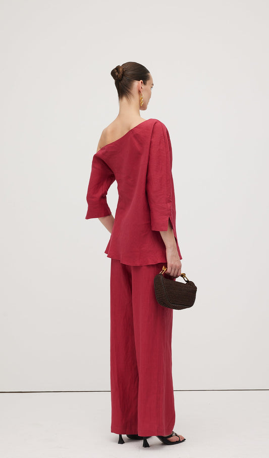 Linen Rose Trousers Suit