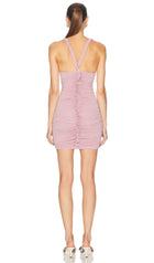 Sheer Ruffled Tank Mini Dress