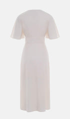 Loose Sleeve Midi Dress With A Train