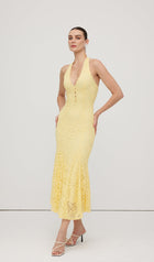 Halter Lace Midi Dress