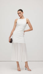 Sheer Overlay Midi Dress