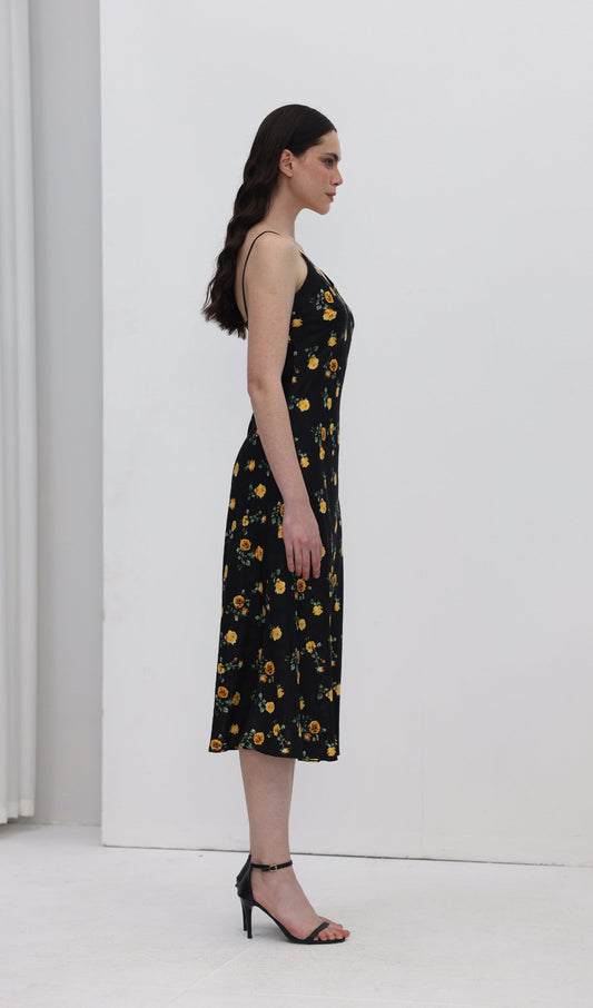 Flower Slip Midi Dress