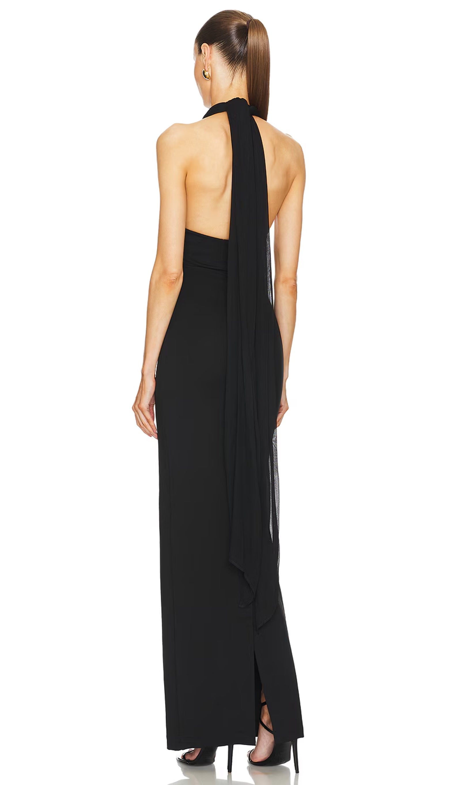 Halter Mesh Maxi Dress