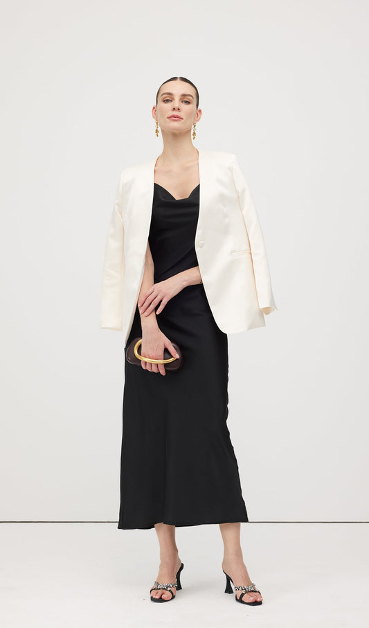 Satin V Neck Blazer