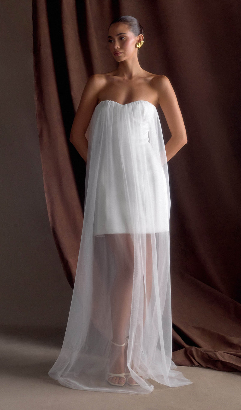 Chiffon Strapless Maxi Dress