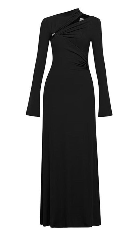 Hollow Out Metallic Decor Maxi Dress
