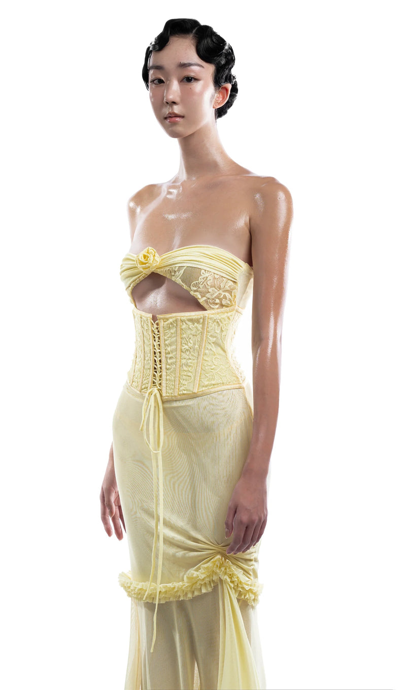 Bandeau Bra Hollow Out Maxi Dress