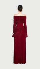 Jersey Draped Off-shoulder Maxi Dress