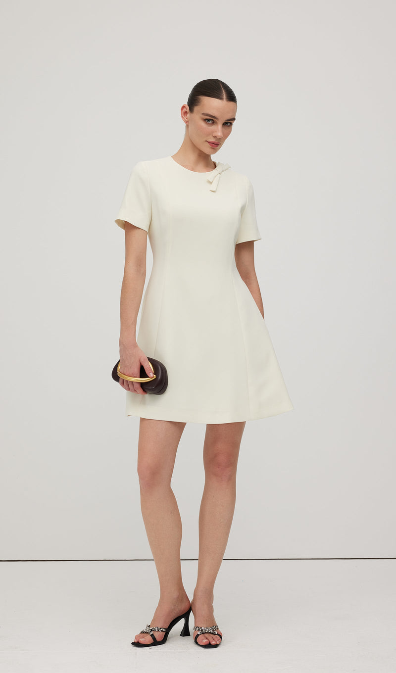 Crepe With Bow Detail Mini Dress