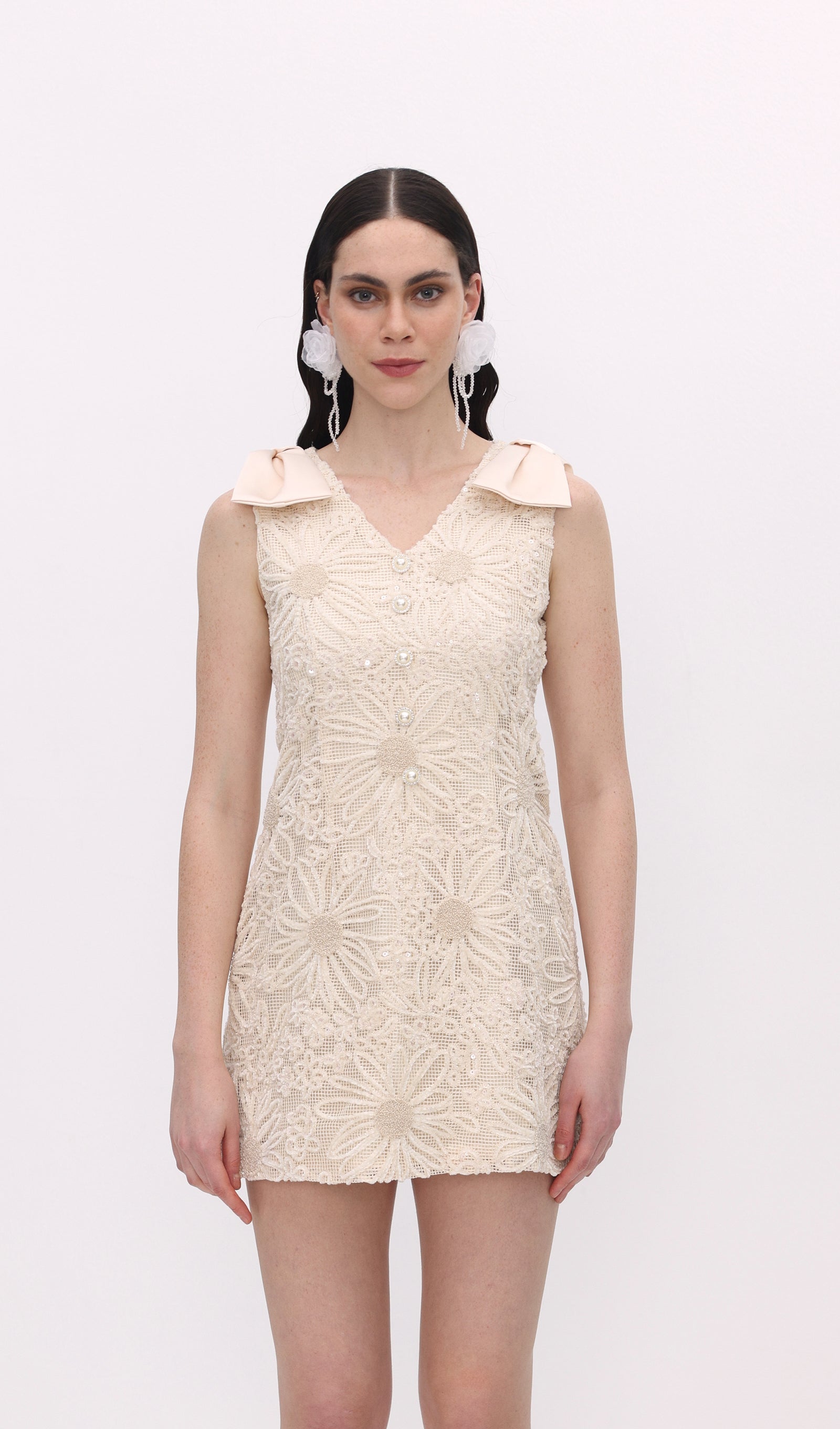 A Line Bow Mini Dress